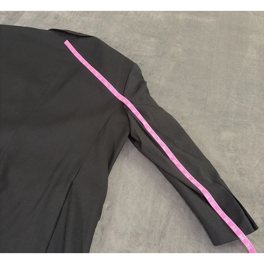 Marc Ecko Suit Black Rayon Polyester Jacket Sport Coat Pants 44R 38Wx29 Chrty